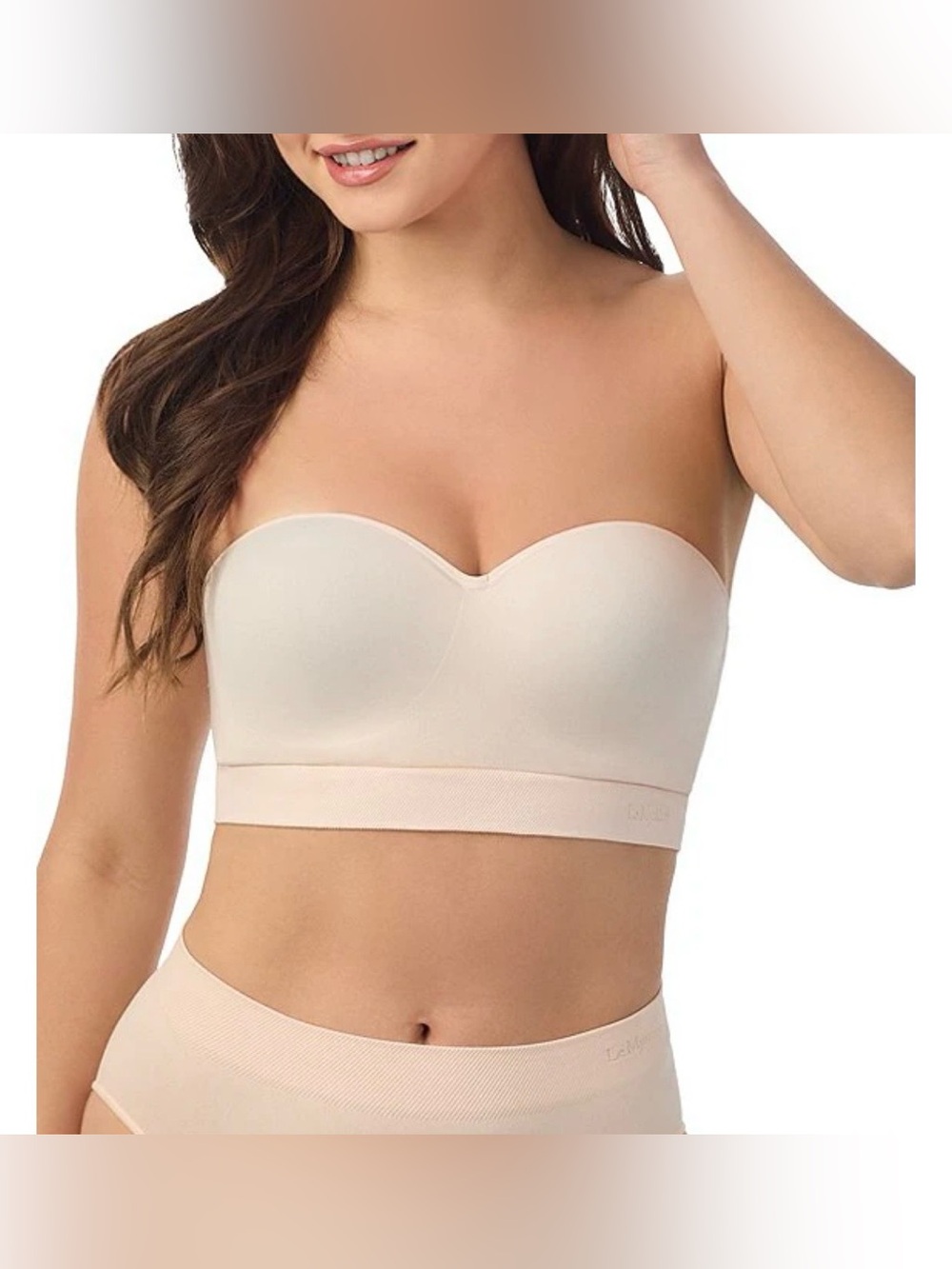 Le Mystere NWT Seamless Strapless Bra Comfort Wireless Bandeau Soft Shell Sz L
